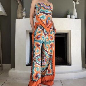 PRINTED WIDE LEG OANTS SIZE S